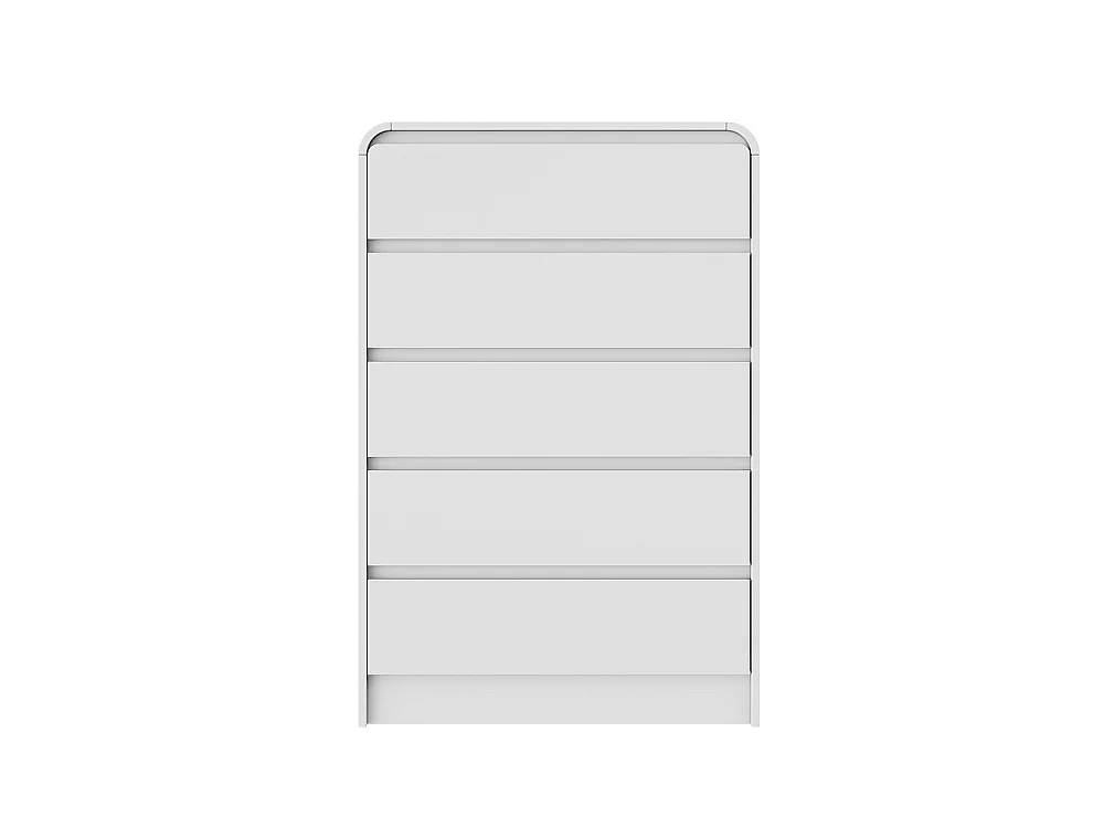 Armoire de rangement - 110 x 73 x 40 cm - avec 5 tiroirs et lumière LED RVB - bois - Blanc