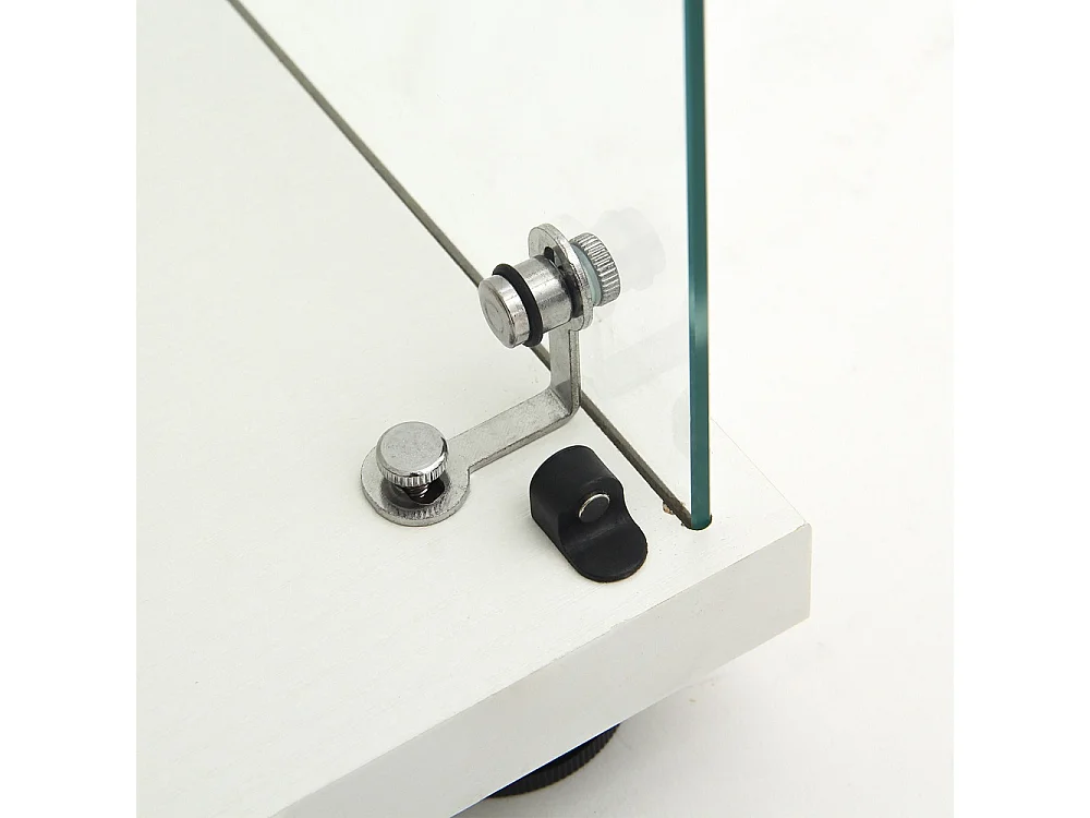 Affichage transparent à 2 niveaux - 86.2 x 40.3 x 36.5 cm - Porte simple avec éclairage LED - Verre trempé - Blanc