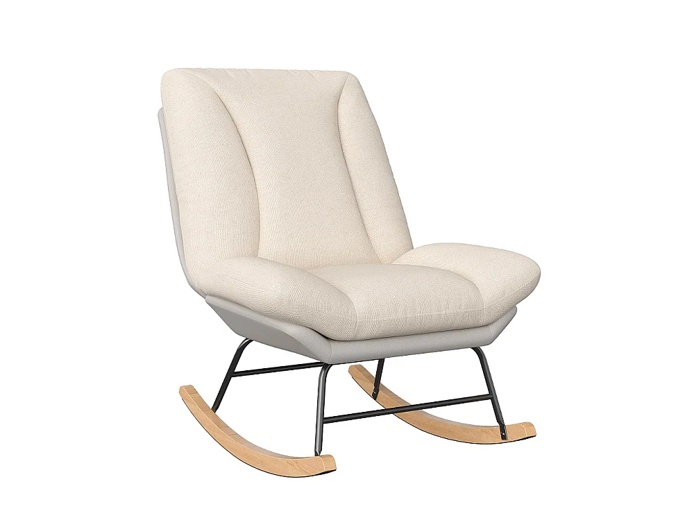 Chaise à bascule ergonomique - Position de dossier réglable - avec bascules en bois - Linge + Chiffon technique