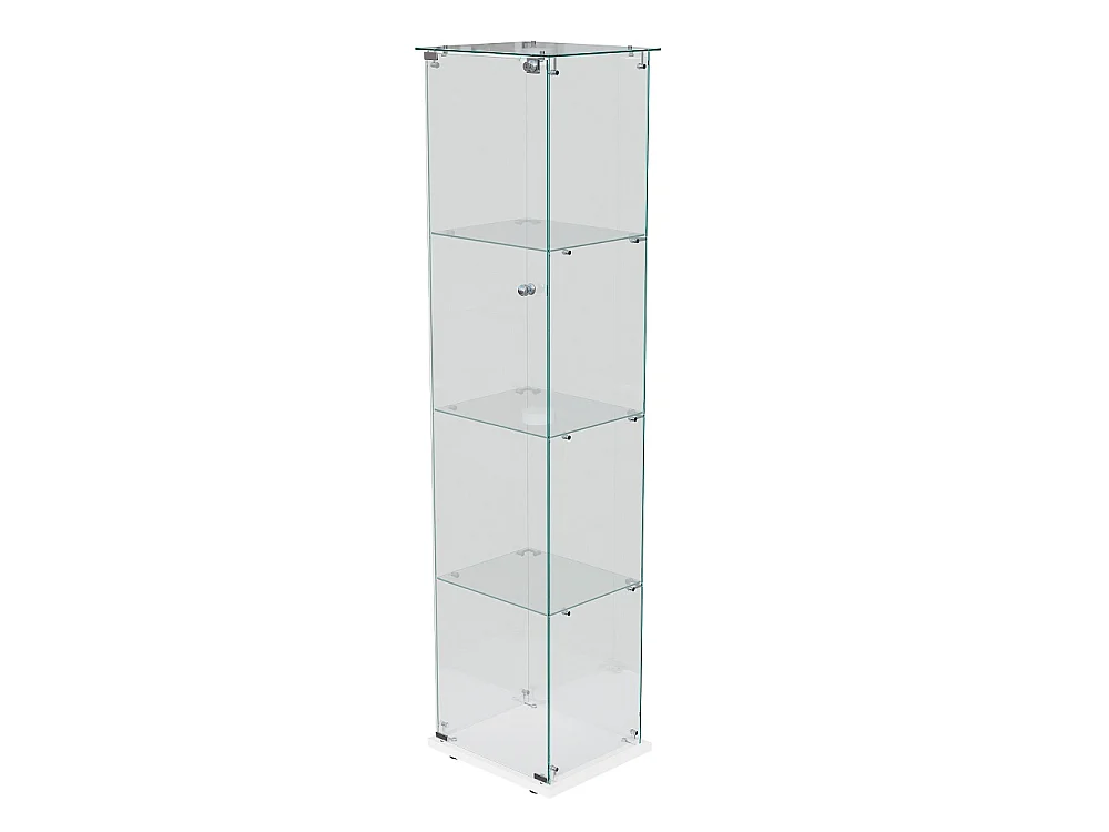 Armoire d'affichage moderne - 4 couches 1 porte - avec éclairage - verre trempé - Pat Light - blanc