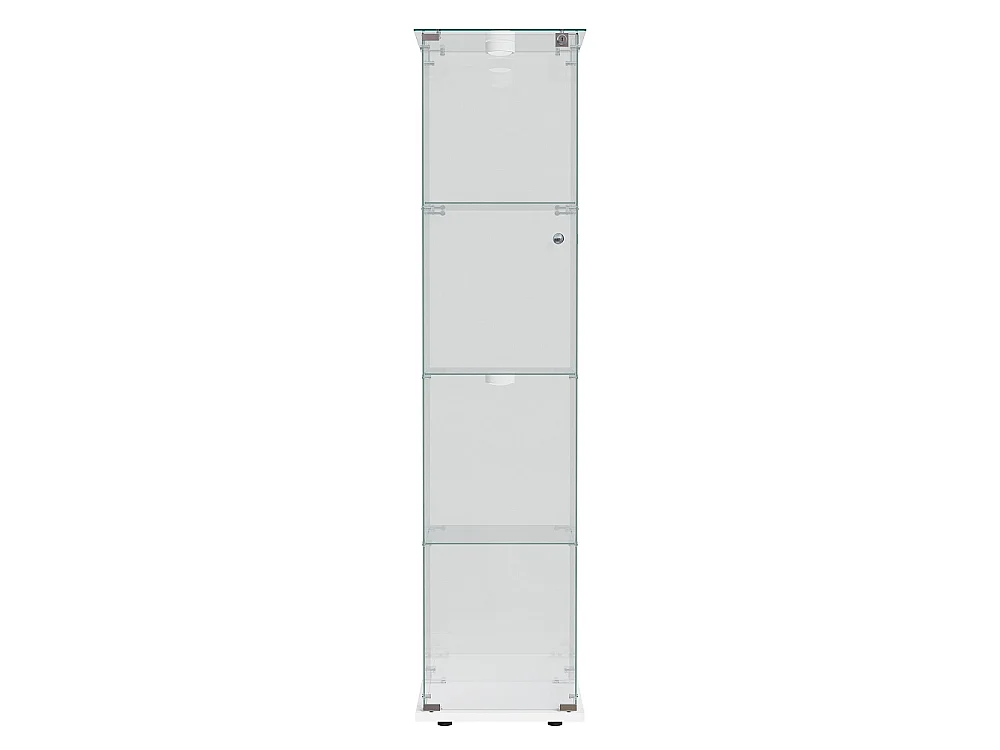 Armoire d'affichage moderne - 4 couches 1 porte - avec éclairage - verre trempé - Pat Light - blanc