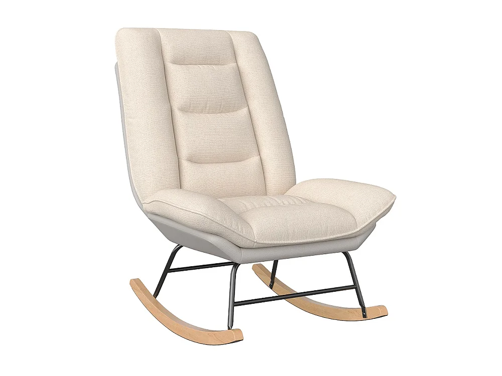 Chaise à bascule ergonomique - Position de dossier réglable - avec bascules en bois - Linge + Chiffon technique