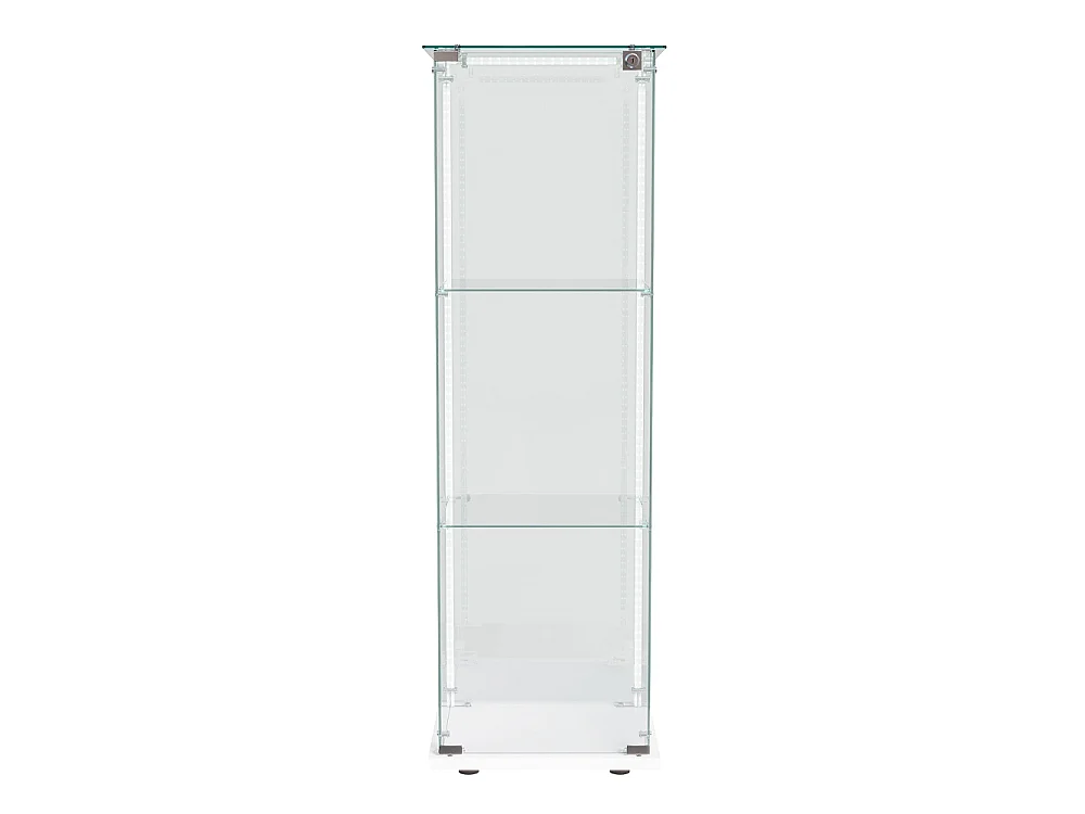 Plaque d'affichage transparente - 40 x 35 x 123 cm - Porte simple 3 couches avec éclairage LED - blanc