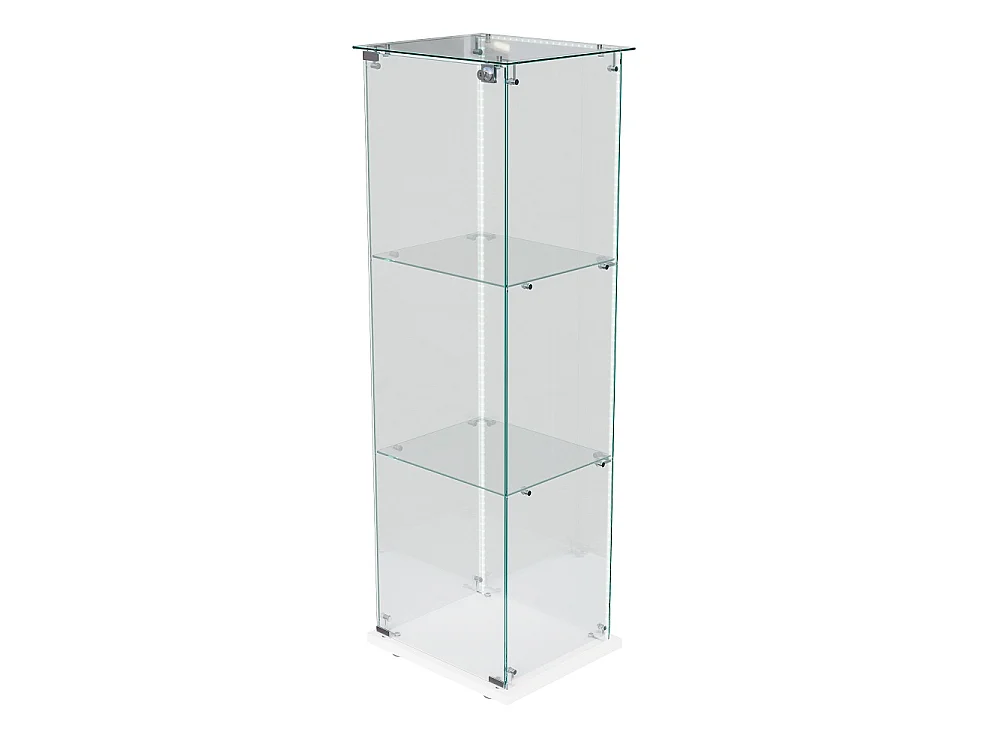 Plaque d'affichage transparente - 40 x 35 x 123 cm - Porte simple 3 couches avec éclairage LED - blanc