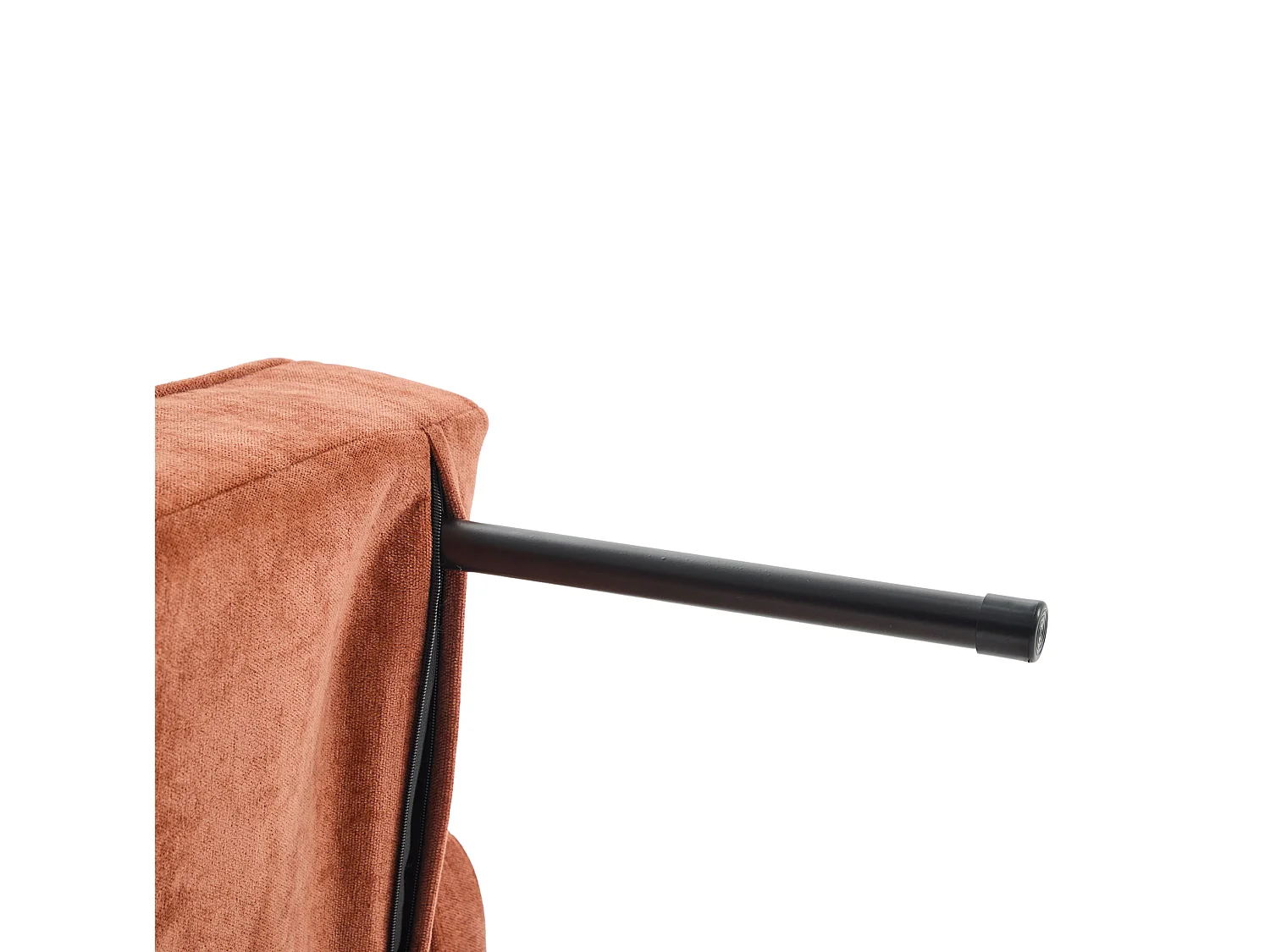 Slaapbank met 5-voudig verstelbare rugleuning, opbergruimte en tafelblad, chenille, oranje