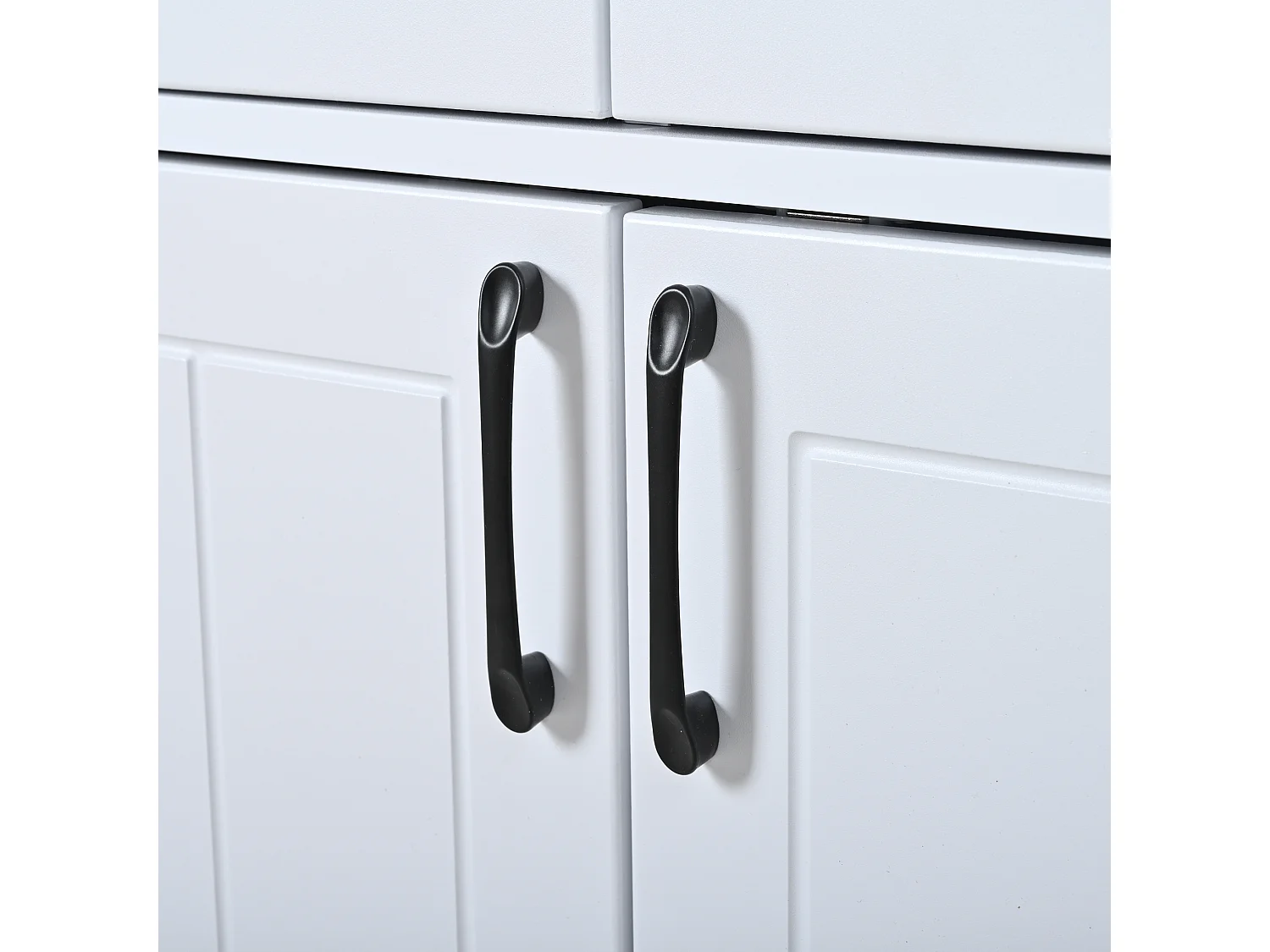 Buffet avec 3 tiroirs et 3 portes, blanc, 120 x 35 x 80 cm