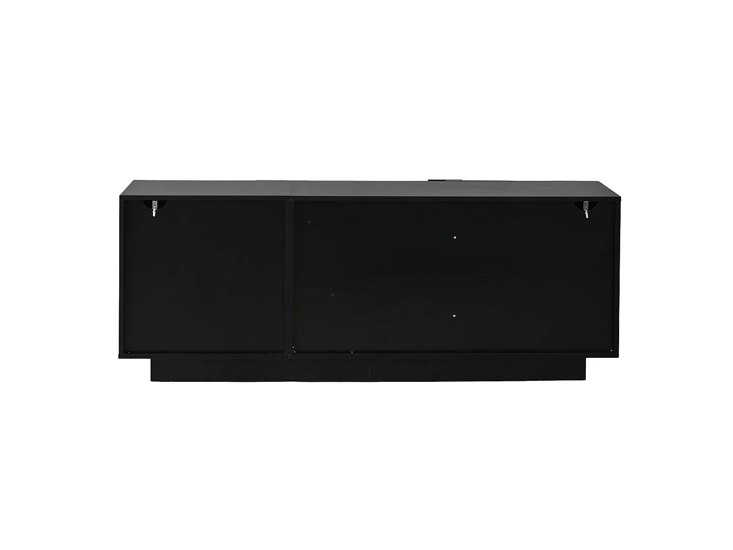 Buffet avec 3 portes et 6 étagères, finition brillante, noir, 160 x 35 x 60 cm