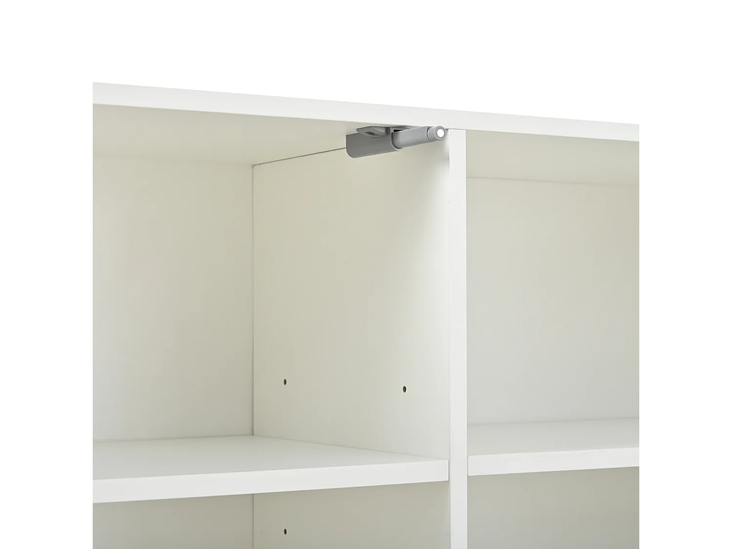 Buffet avec 3 portes et 6 étagères, finition brillante, blanc, 160 x 35 x 60 cm