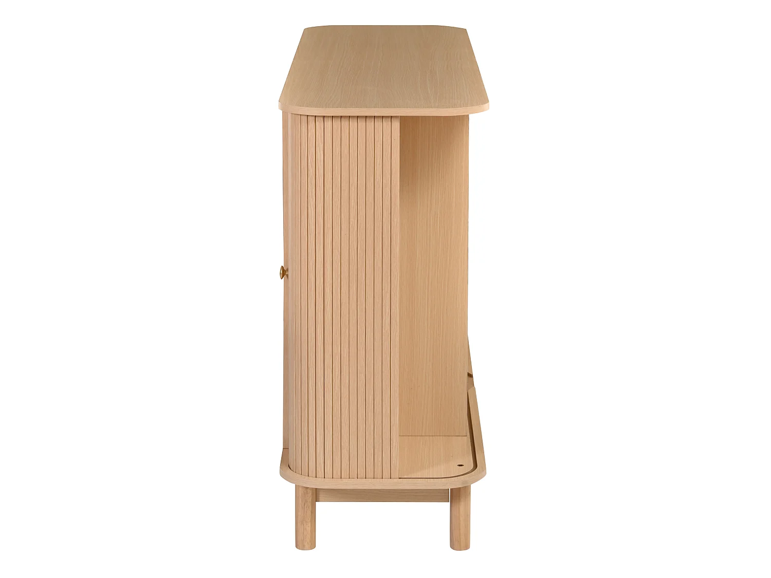 Buffet de salon avec 2 portes et étagère réglable, naturel, 140x40x88 cm