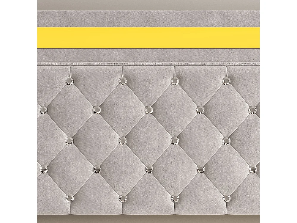 Lit de stockage hydraulique - 160 x 200 cm - avec cadre à lames et tête à LED - Velvet - Blanc