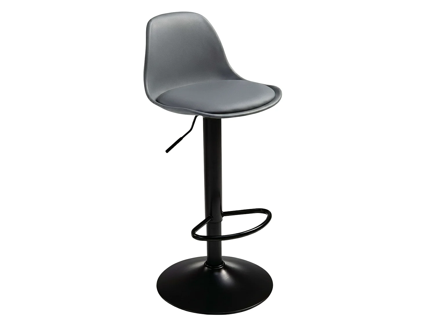 Pack 2 Taburetes Cocina, Altura Regulable, Asiento Acolchado, Gris