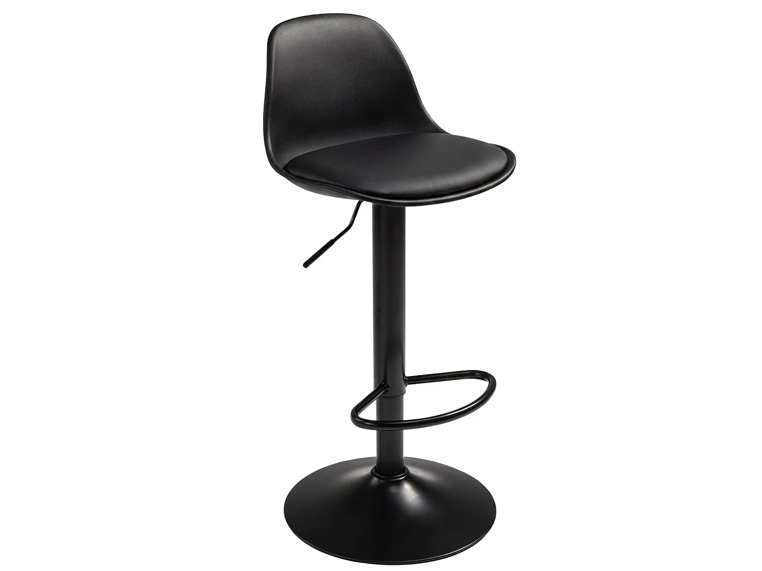 Pack 2 Taburetes Cocina, Altura Regulable, Asiento Acolchado, 360º, Negro