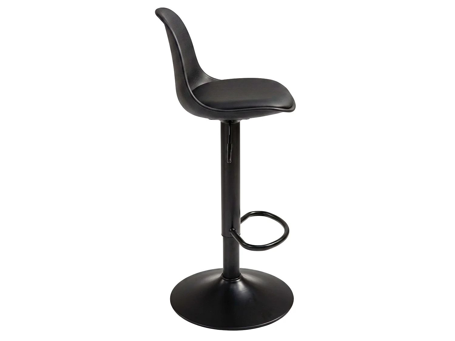 Pack 2 Taburetes Cocina, Altura Regulable, Asiento Acolchado, 360º, Negro