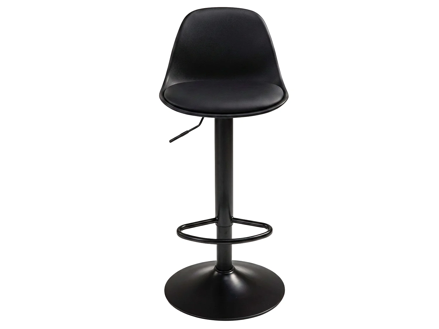 Pack 2 Taburetes Cocina, Altura Regulable, Asiento Acolchado, 360º, Negro