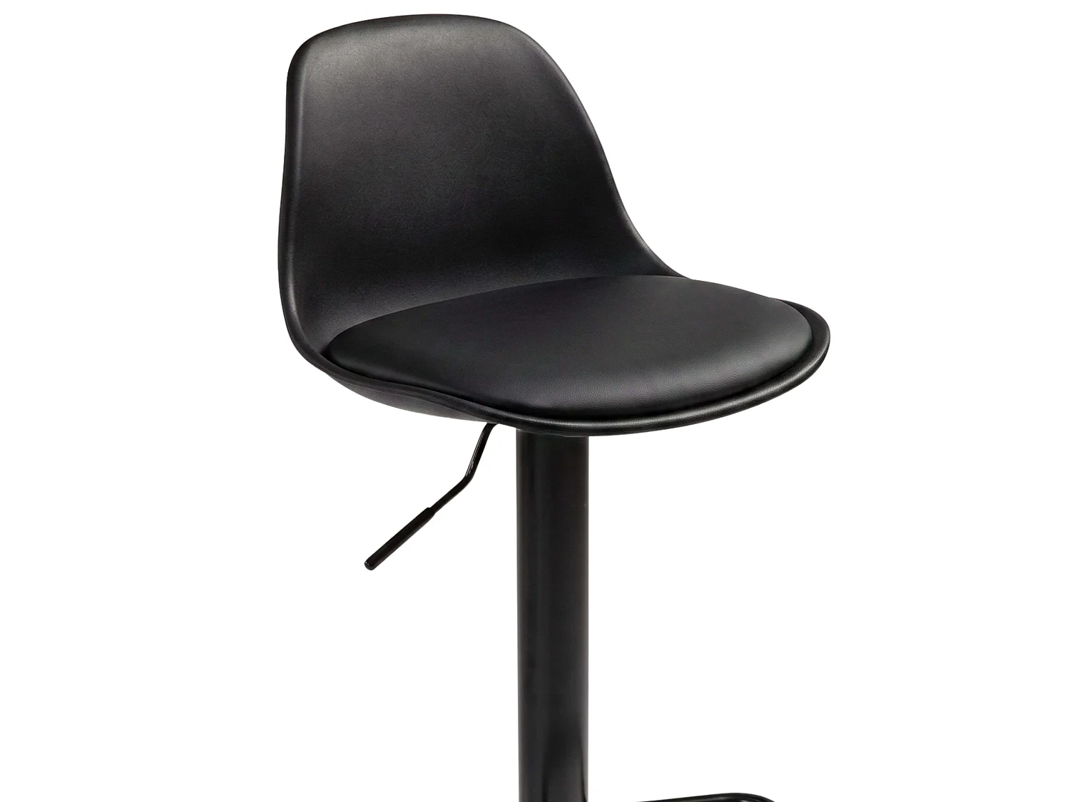 Pack 2 Taburetes Cocina, Altura Regulable, Asiento Acolchado, 360º, Negro