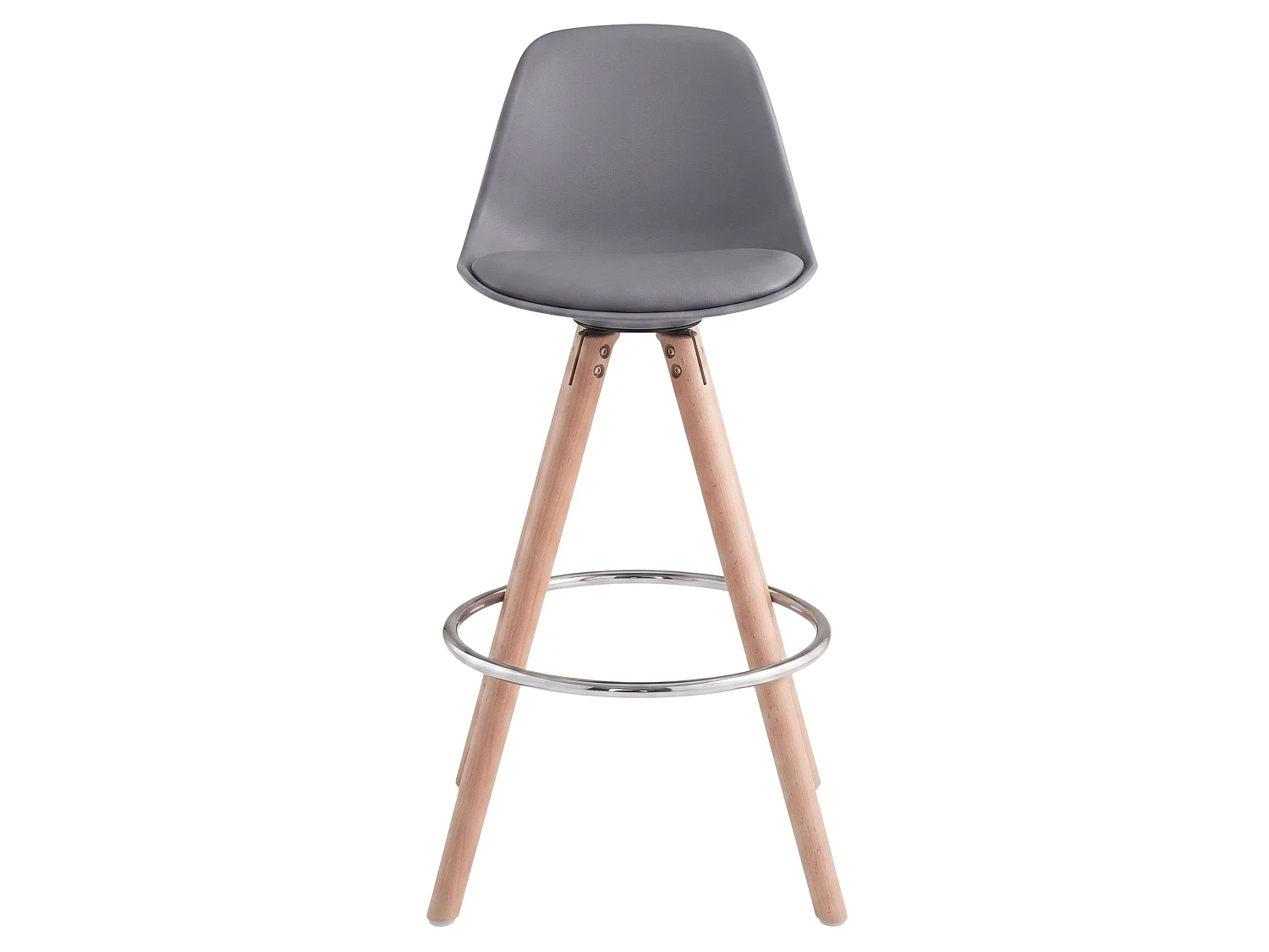Pack 4 Taburetes Cocina, Respaldo, Silla Alta Acolchada Bistro Gris y Roble