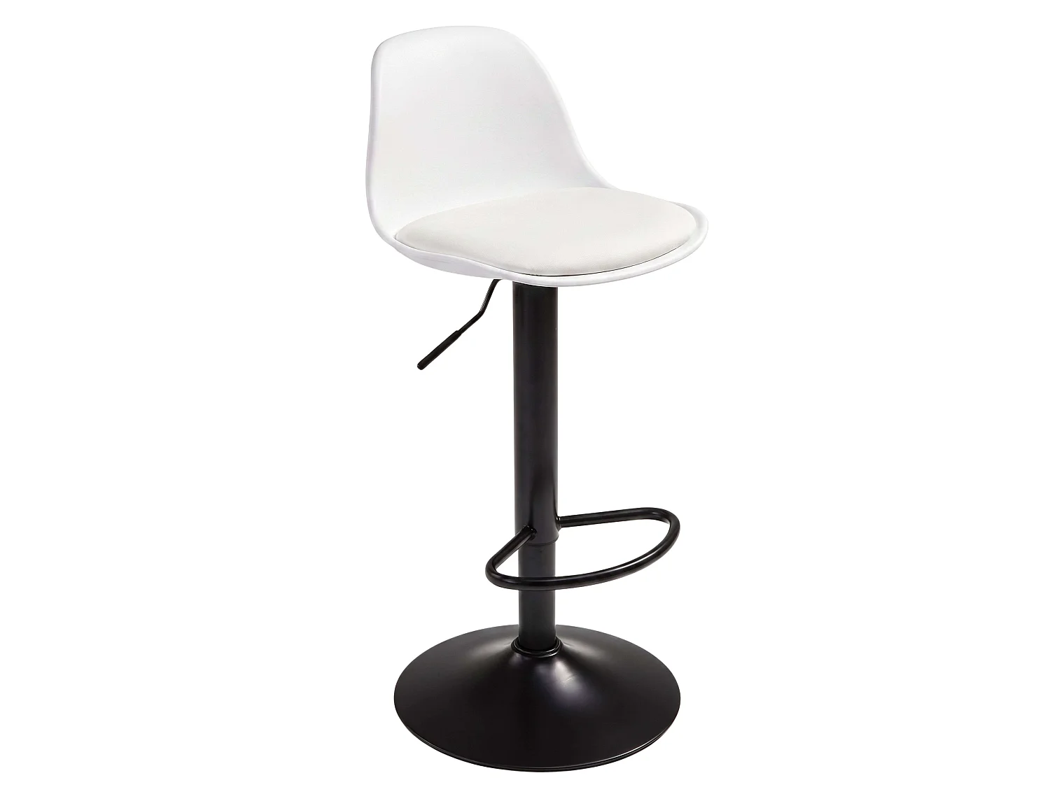 Pack 2 Taburetes de Cocina, Altura Regulable, 360º, Blanco Mate