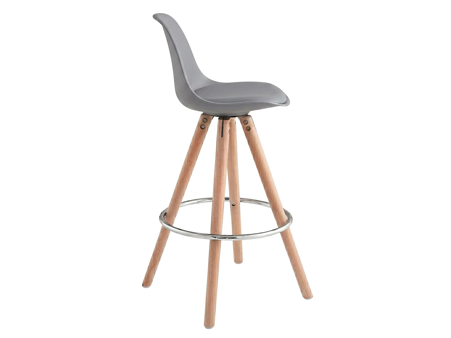 Pack 2 Taburetes Cocina, Respaldo, Silla Alta Acolchada Bistro Gris y Roble