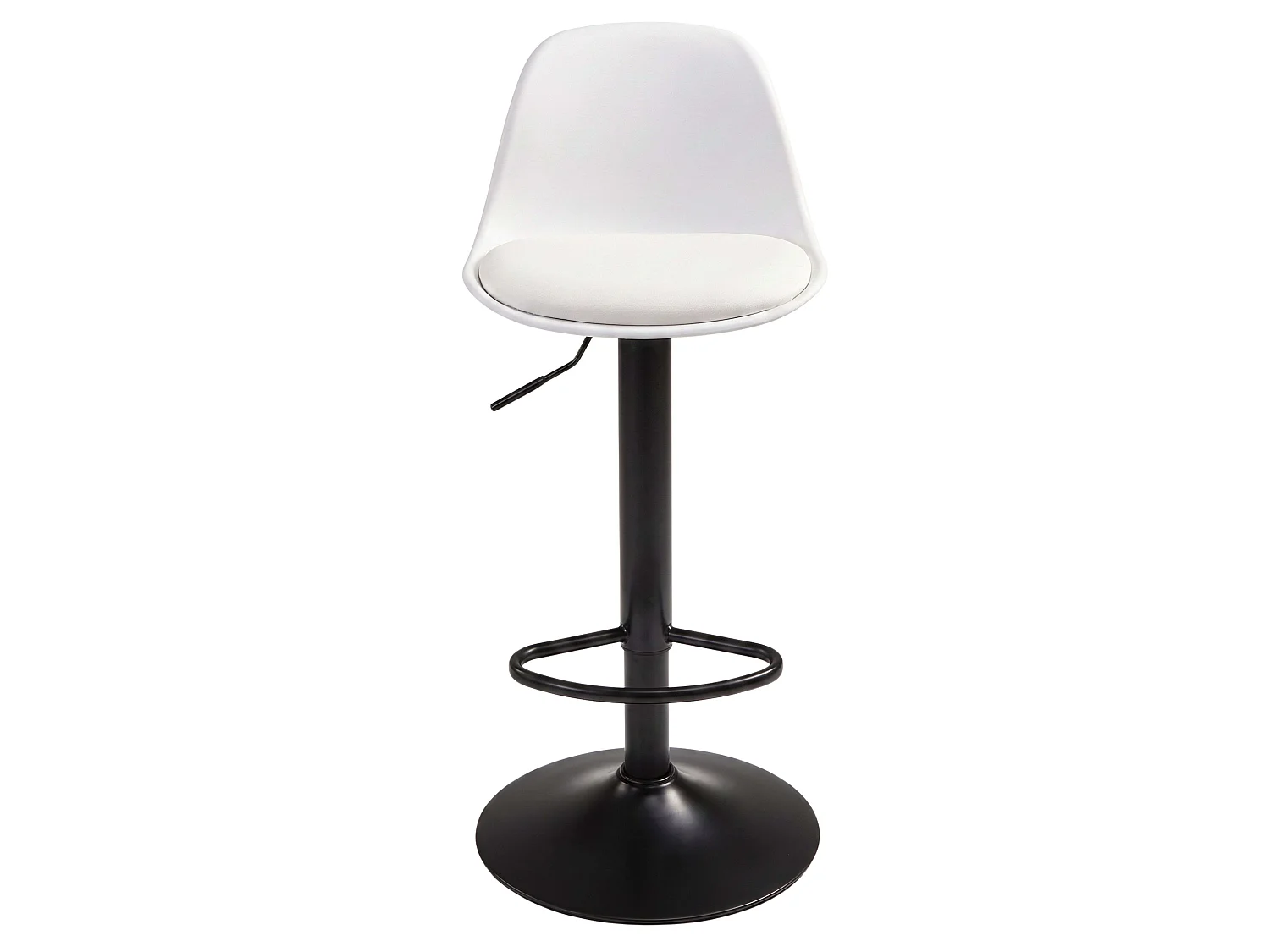 Pack 4 Taburetes de Cocina, Altura Regulable, 360º, Blanco Mate