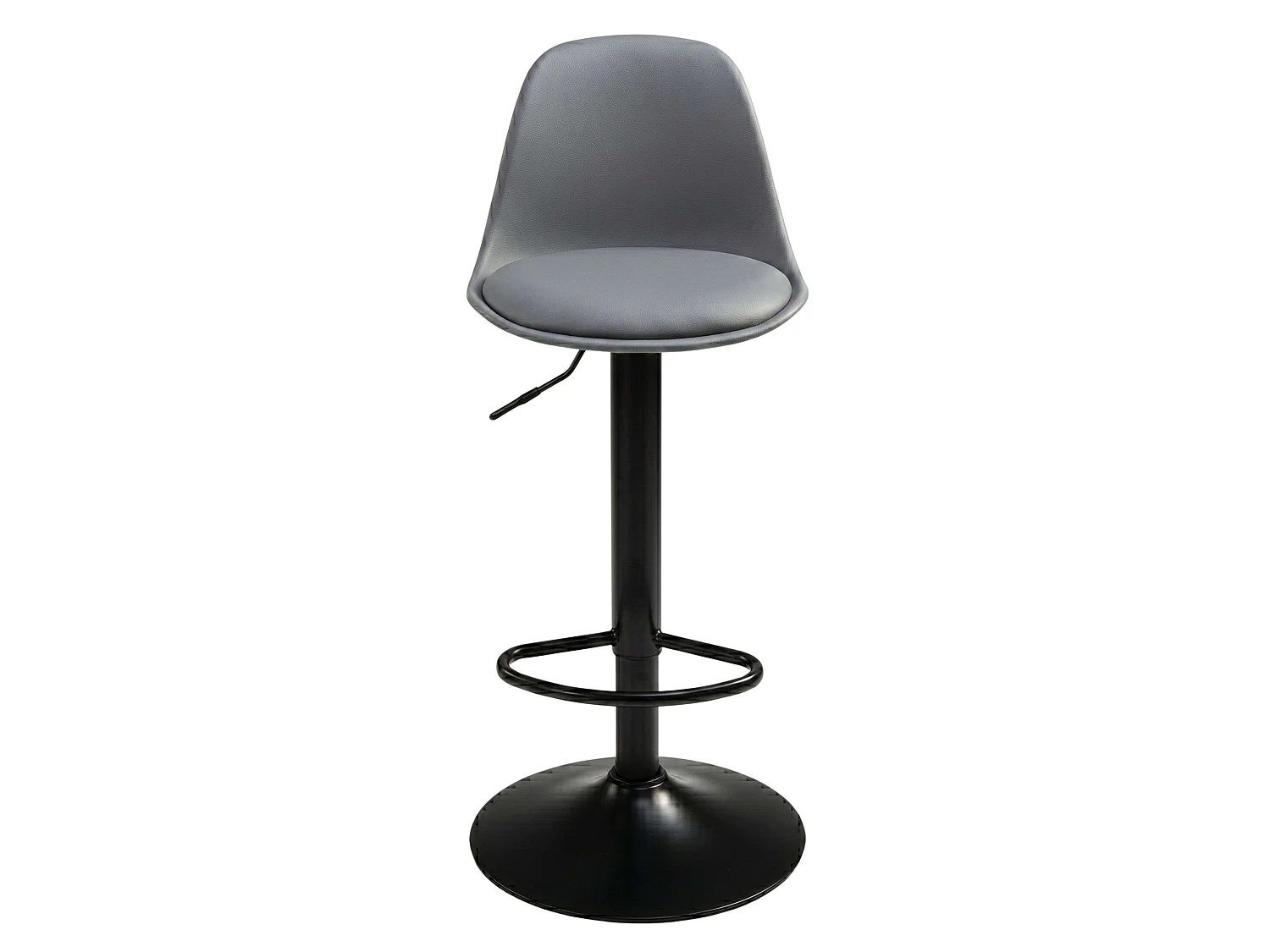 Pack 4 Taburetes Cocina, Altura Regulable, Asiento Acolchado, Gris