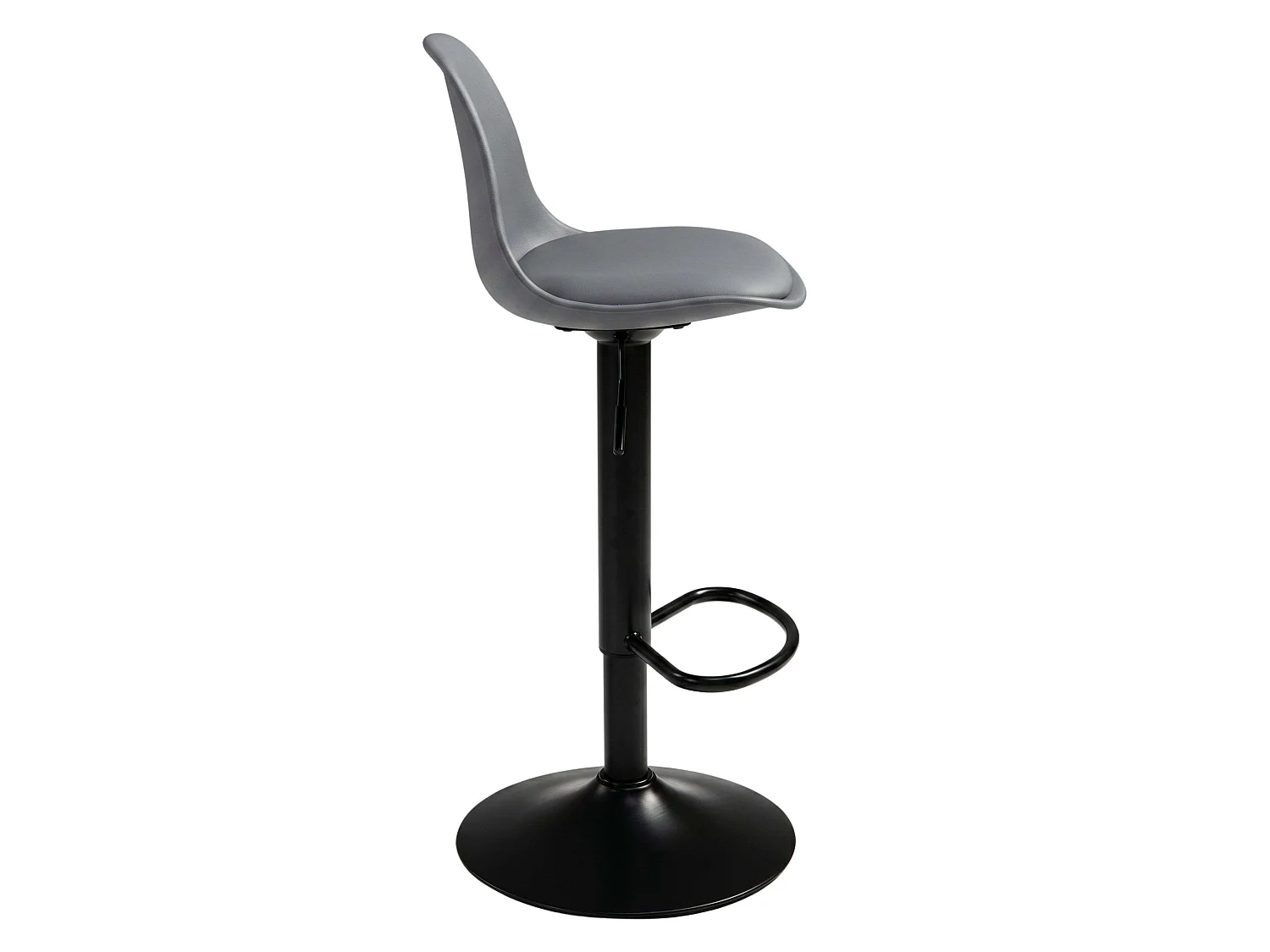 Pack 4 Taburetes Cocina, Altura Regulable, Asiento Acolchado, Gris