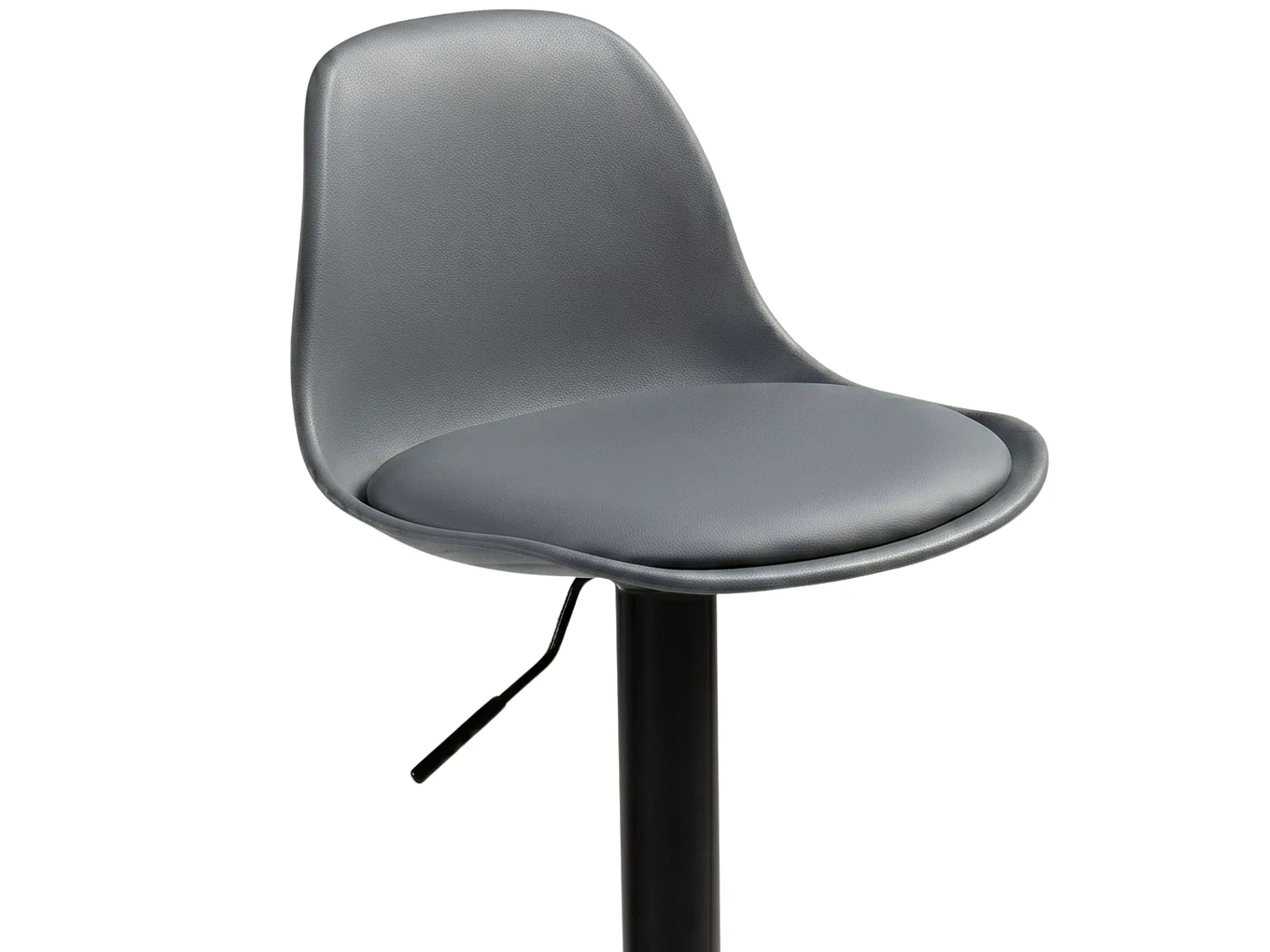 Pack 4 Taburetes Cocina, Altura Regulable, Asiento Acolchado, Gris