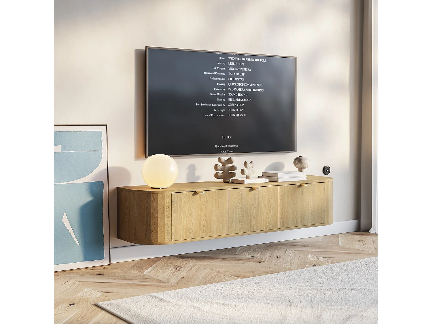 TV-Hängeboard 3-türig - 175 cm - CORU