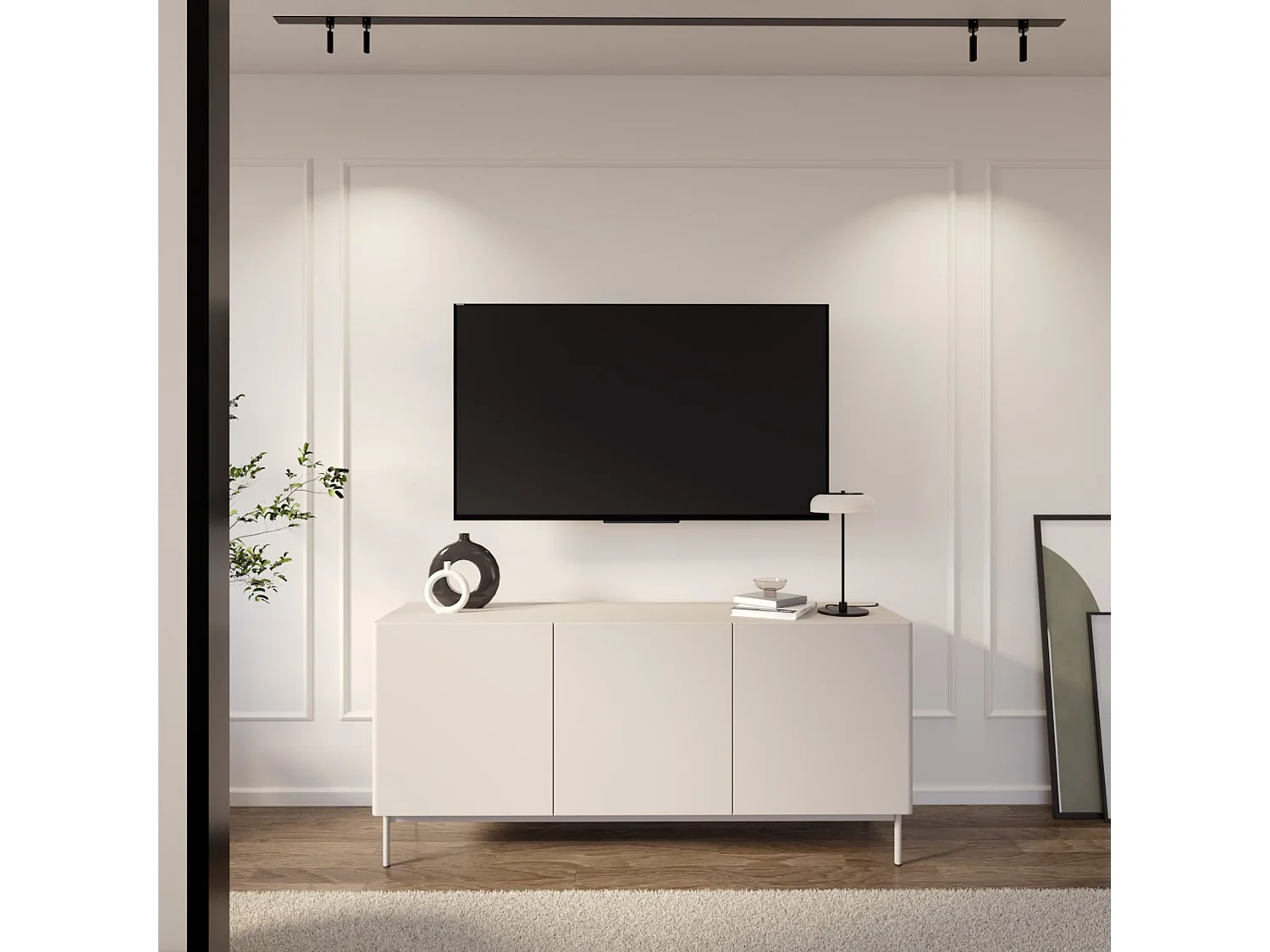 TV-Board 3-türig hoch - Kaschmir - 160 cm - Olio