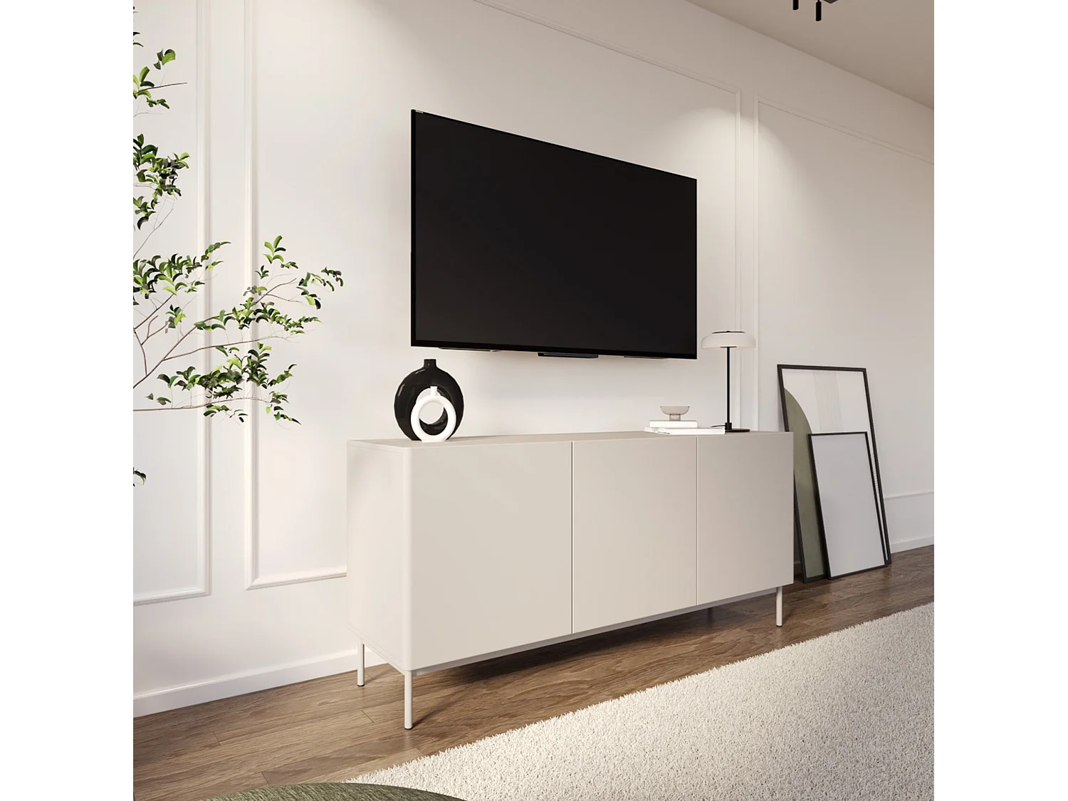 TV-Board 3-türig hoch - Kaschmir - 160 cm - Olio