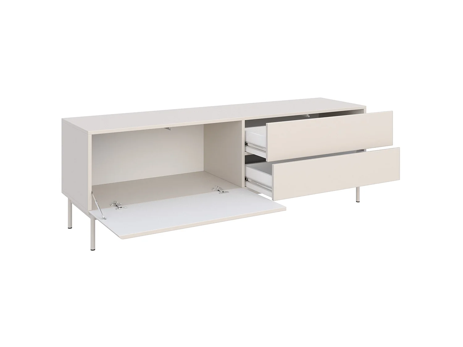 TV-Lowboard mit 1 Klappe und 2 Schubladen - Kaschmir - 160 cm - Olio
