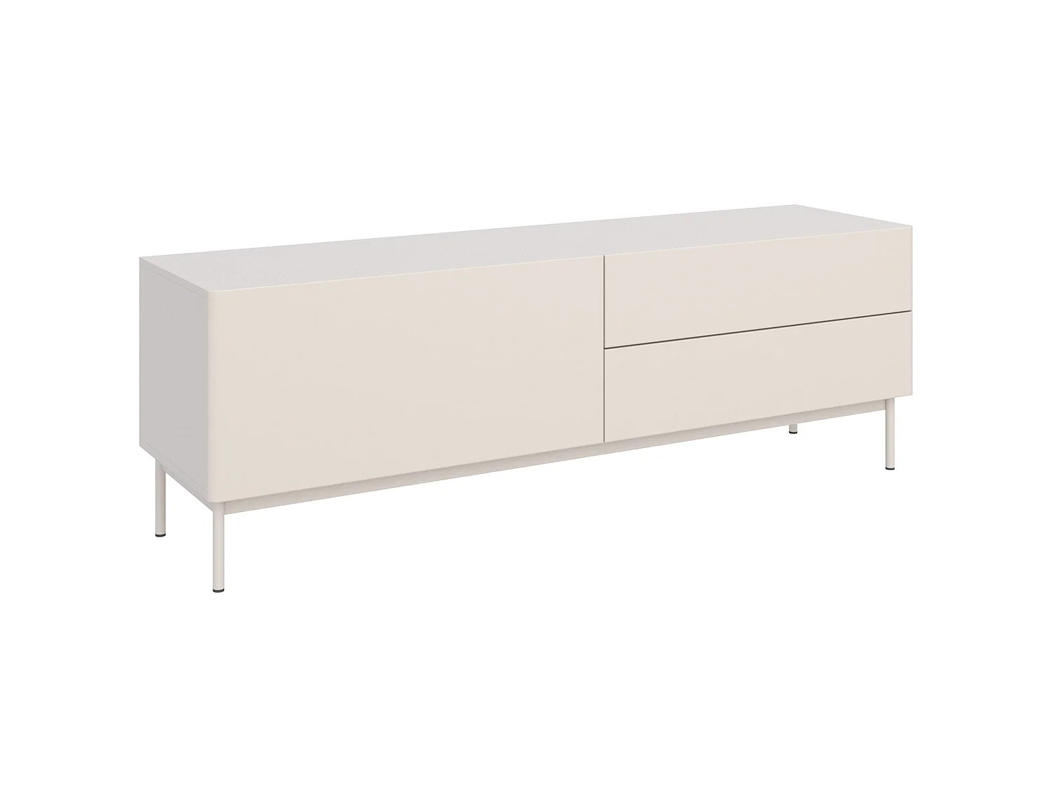 TV-Lowboard mit 1 Klappe und 2 Schubladen - Kaschmir - 160 cm - Olio
