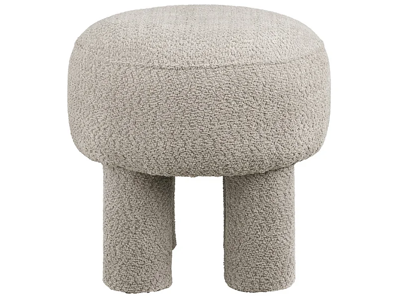 HERG-Pouf in tessuto ciniglia tortora ø43 cm