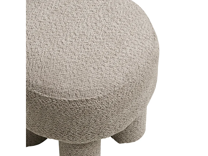HERG-Pouf in tessuto ciniglia tortora ø43 cm
