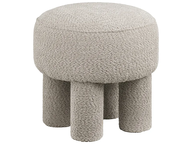HERG-Pouf in tessuto ciniglia tortora ø43 cm