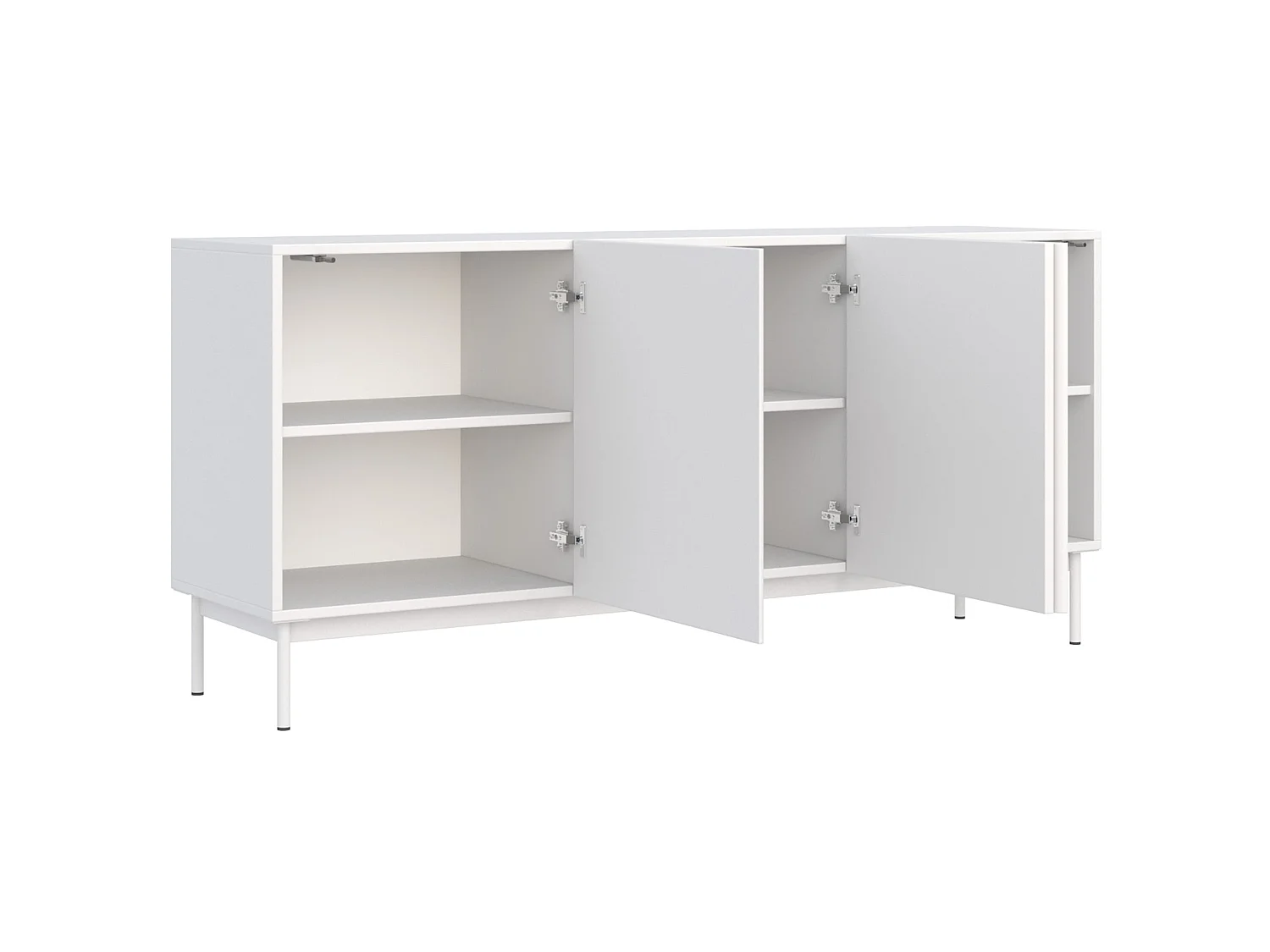 TV-Board 3-türig hoch - Weiß - 160 cm - Olio