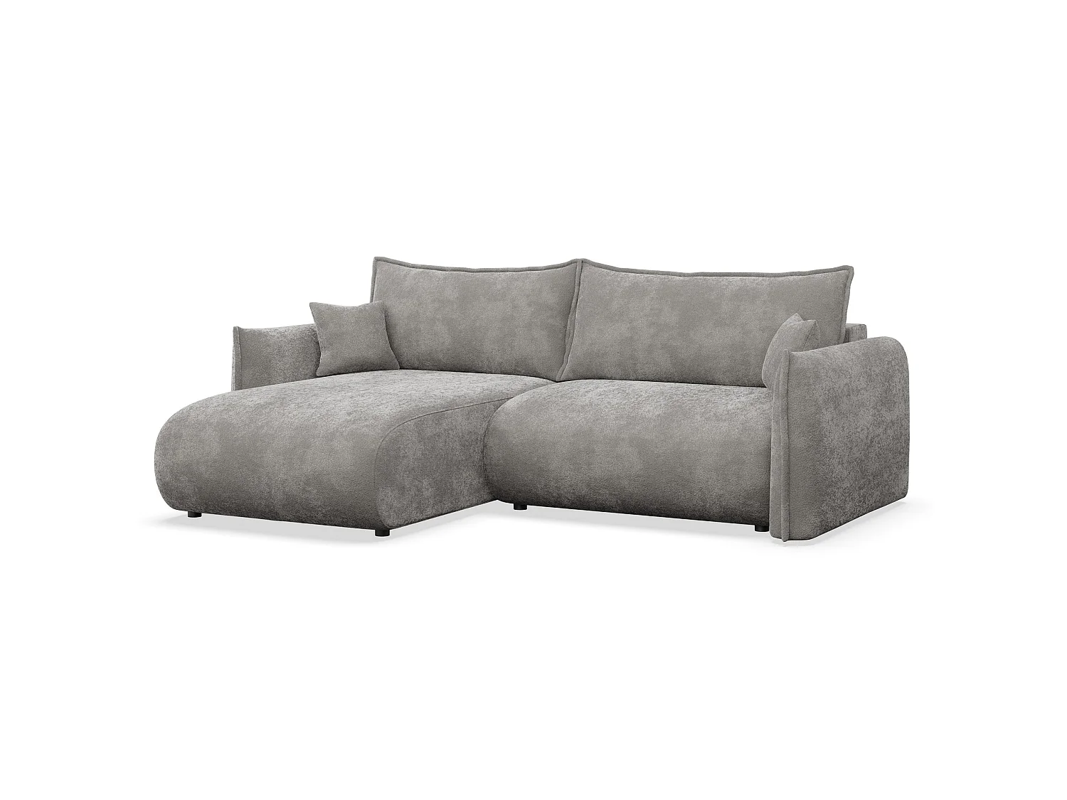 Canapé d'angle convertible – Angle à gauche – chenille grise – CUSHI