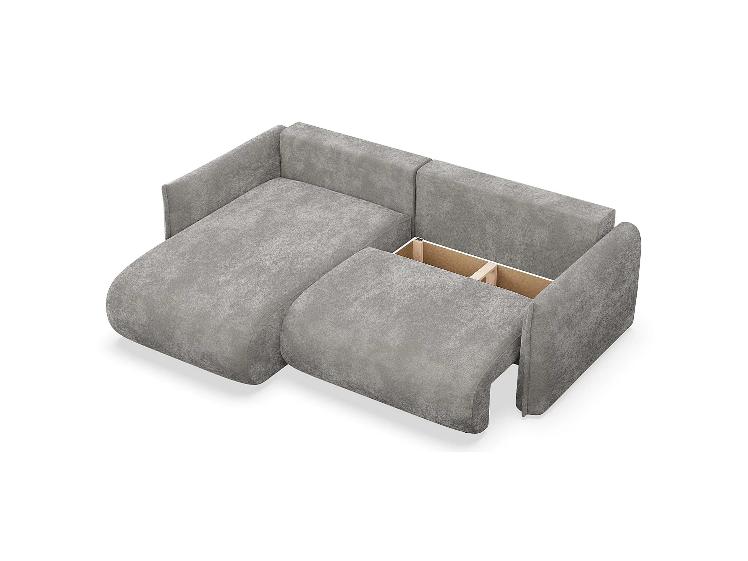 Canapé d'angle convertible – Angle à gauche – chenille grise – CUSHI