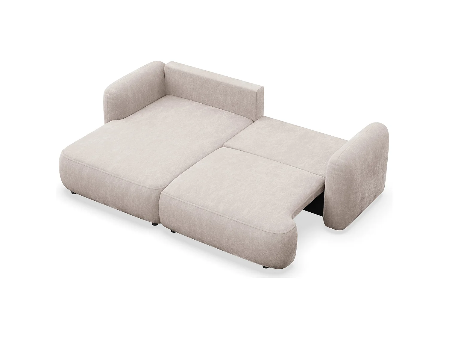 Canapé d'angle convertible – Angle à gauche – chenille beige clair – TVOYA