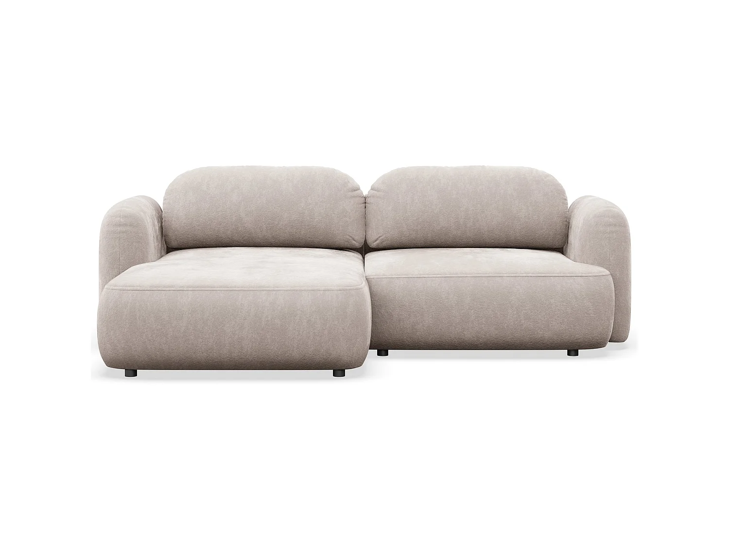 Canapé d'angle convertible – Angle à gauche – chenille beige clair – TVOYA