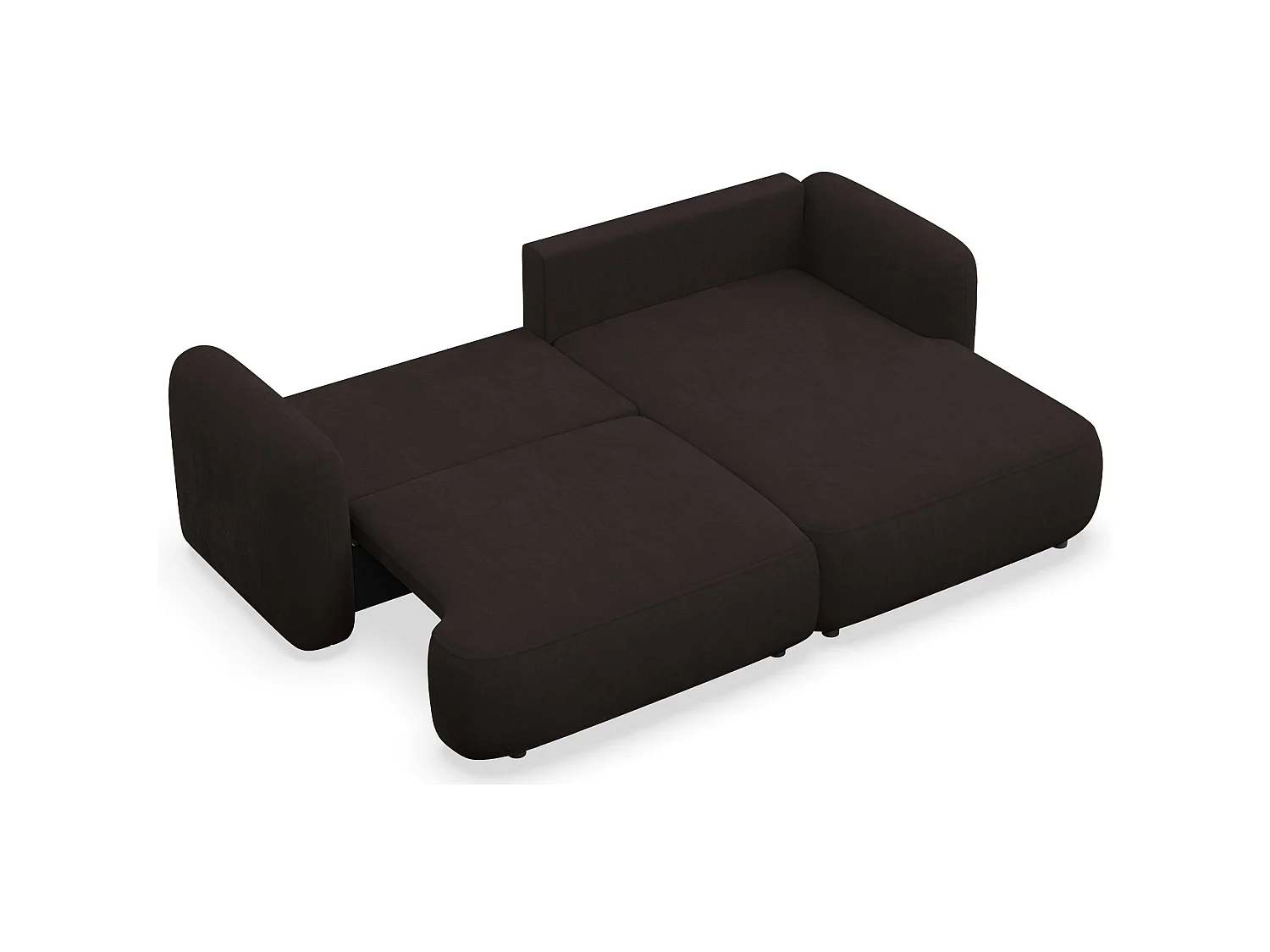 Canapé d'angle convertible – Angle à droite - chenille marron – TVOYA