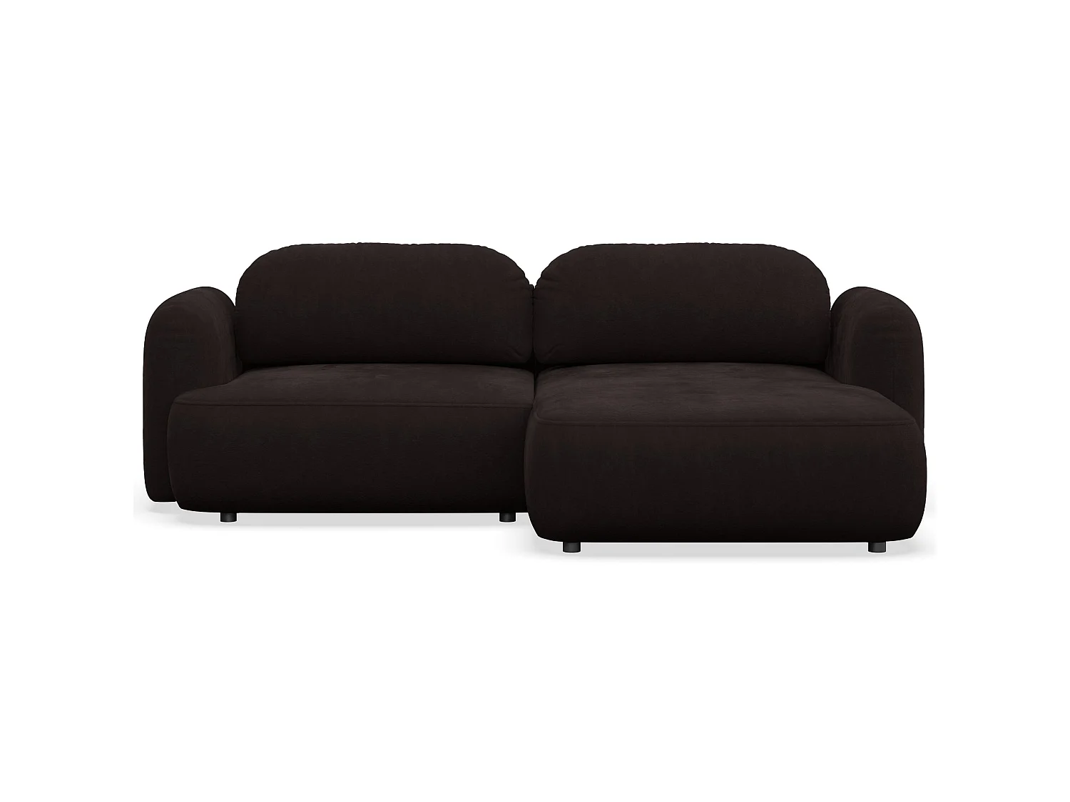 Canapé d'angle convertible – Angle à droite - chenille marron – TVOYA