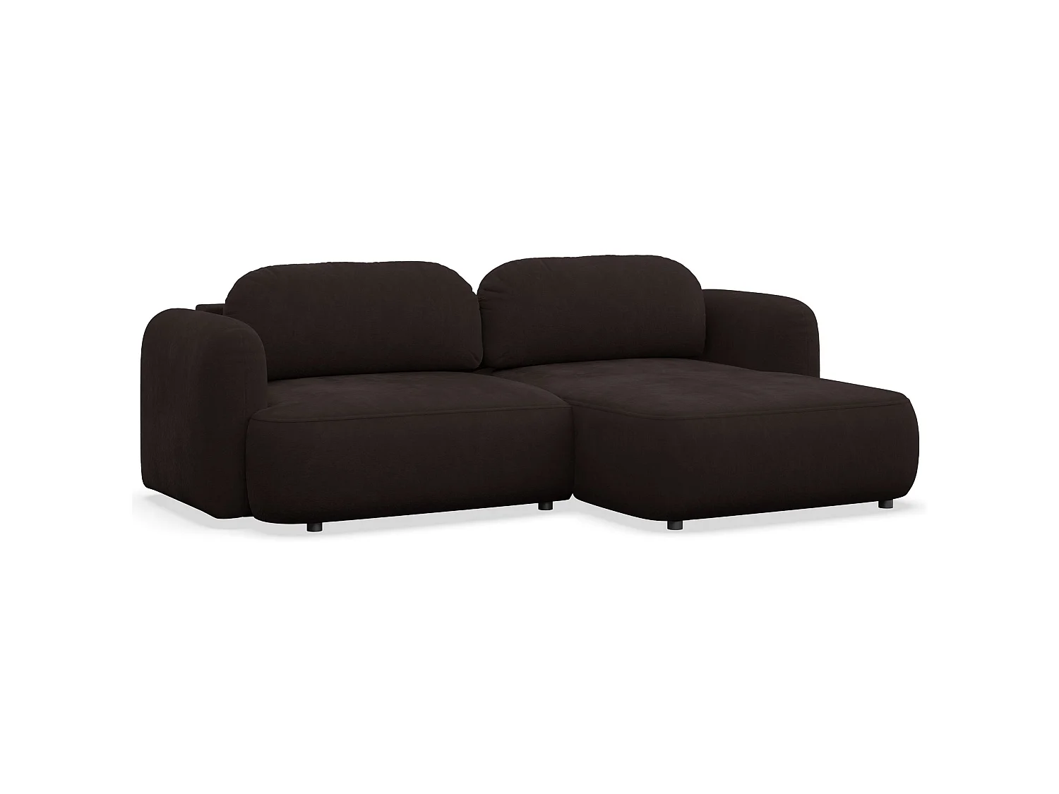Canapé d'angle convertible – Angle à droite - chenille marron – TVOYA