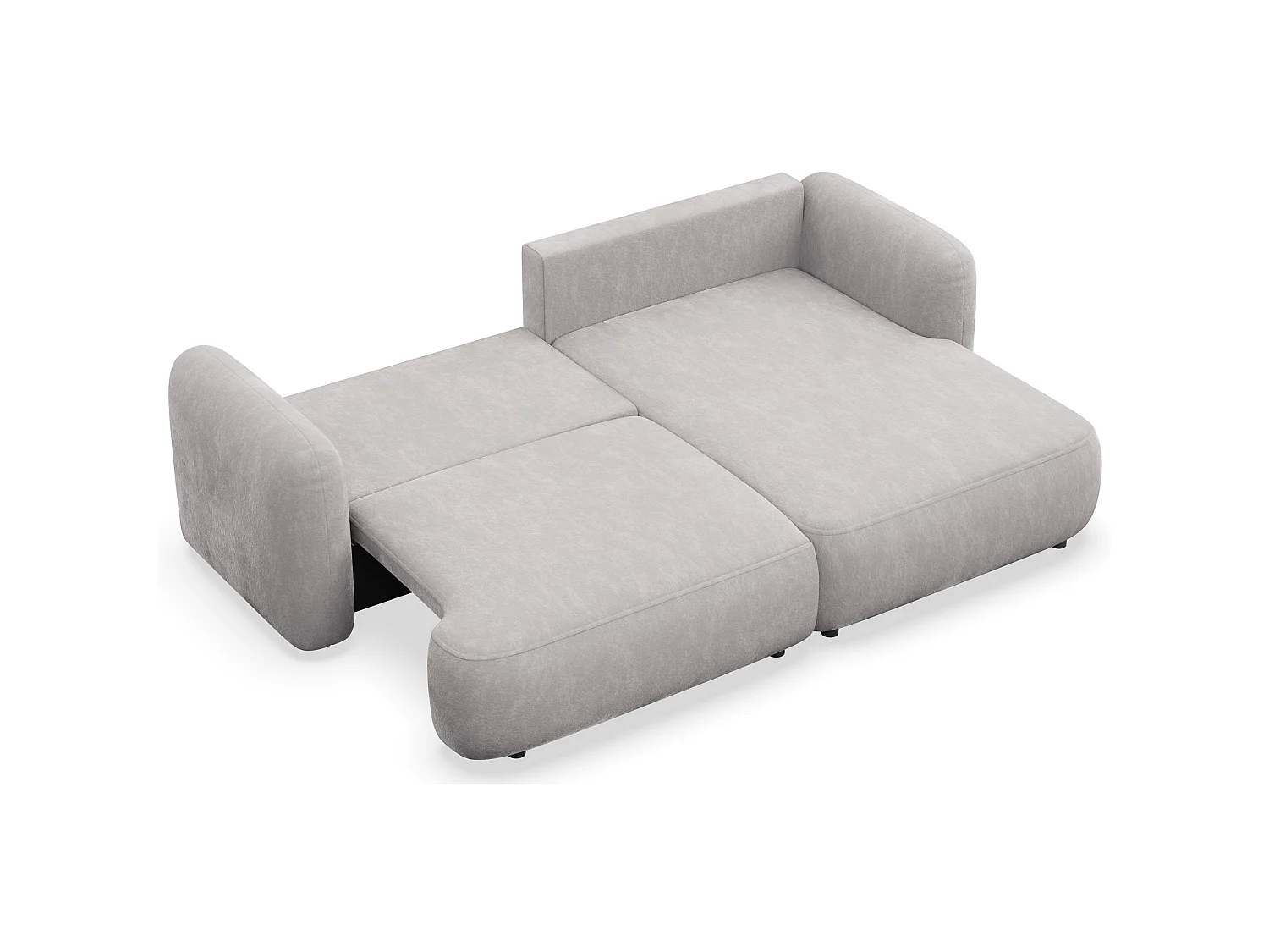 Canapé d'angle convertible – Angle à droite – chenille gris clair – TVOYA