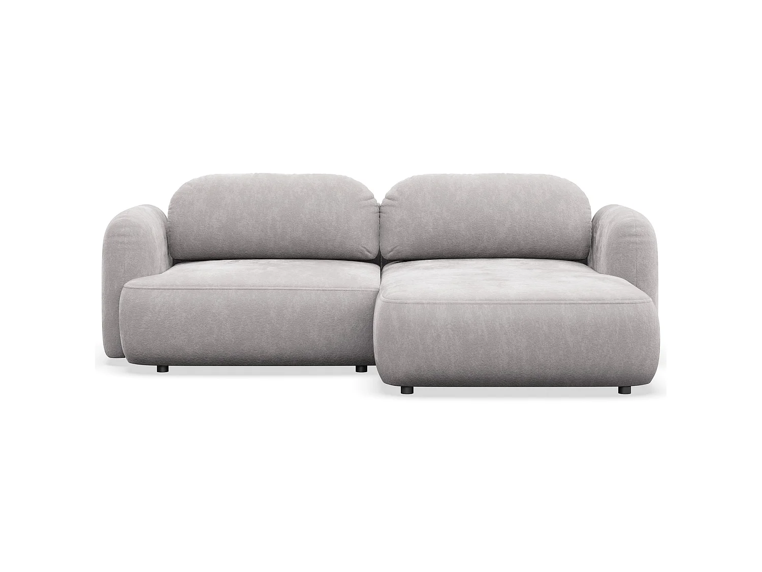 Canapé d'angle convertible – Angle à droite – chenille gris clair – TVOYA