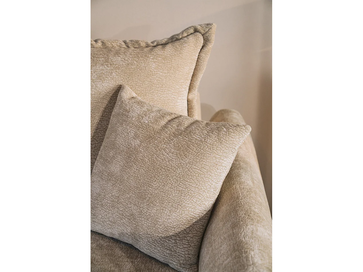 Canapé d'angle convertible – Angle à droite – chenille beige – CUSHI