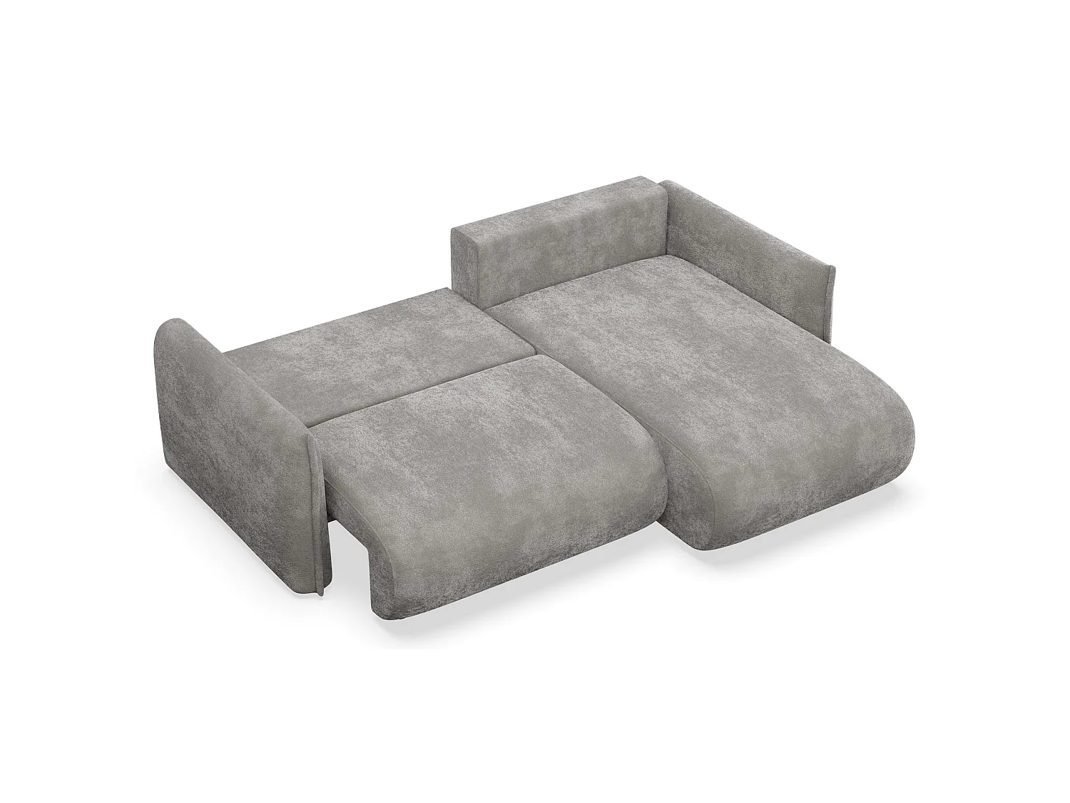 Canapé d'angle convertible – Angle à droite – chenille grise – CUSHI