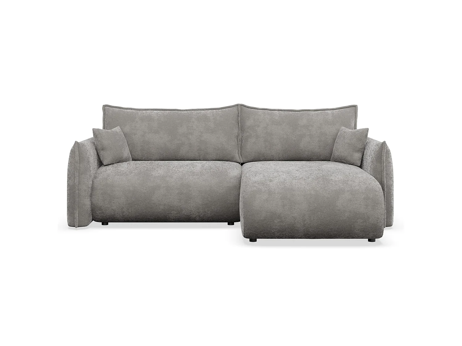 Canapé d'angle convertible – Angle à droite – chenille grise – CUSHI