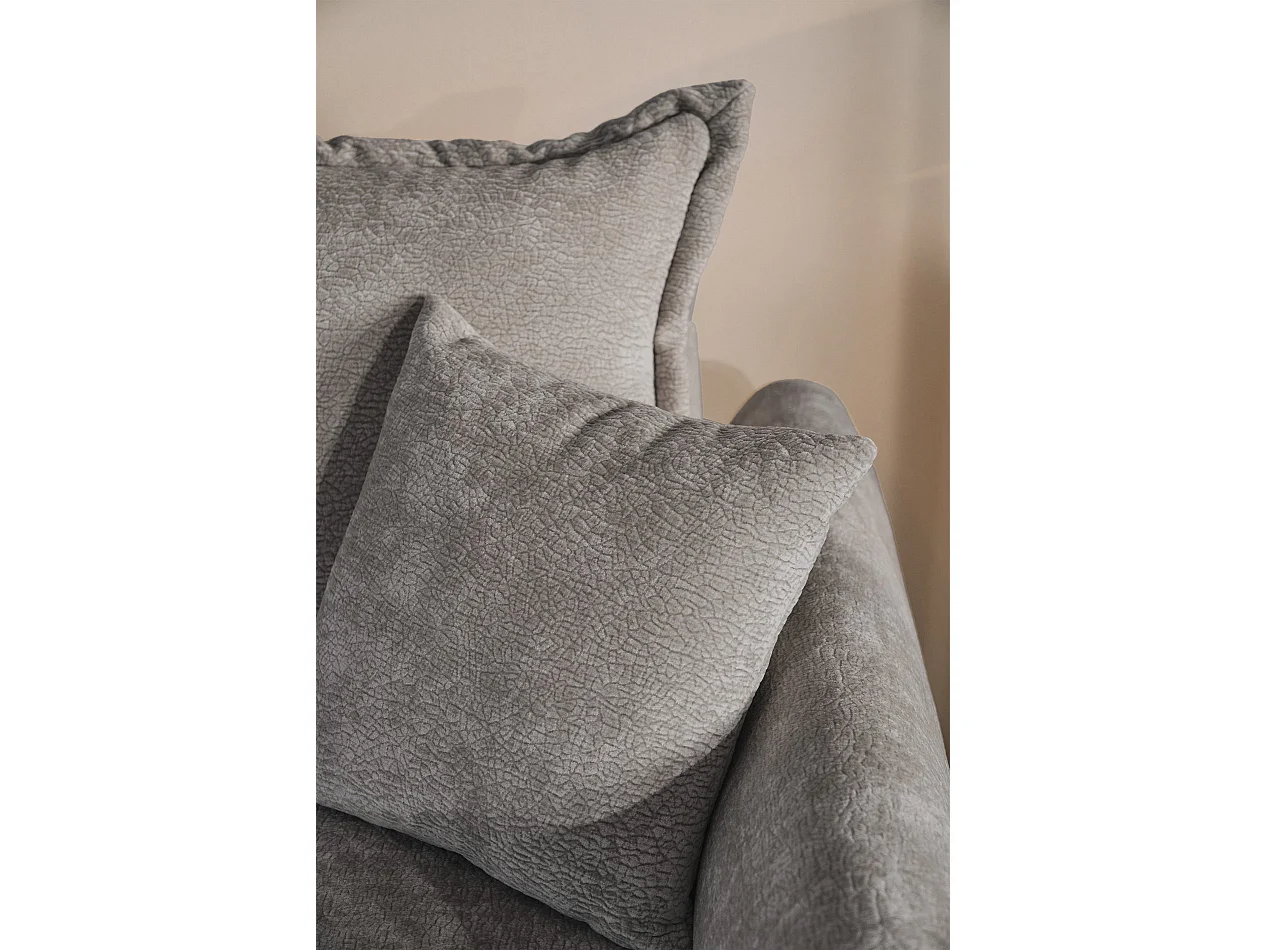 Canapé d'angle convertible – Angle à droite – chenille grise – CUSHI