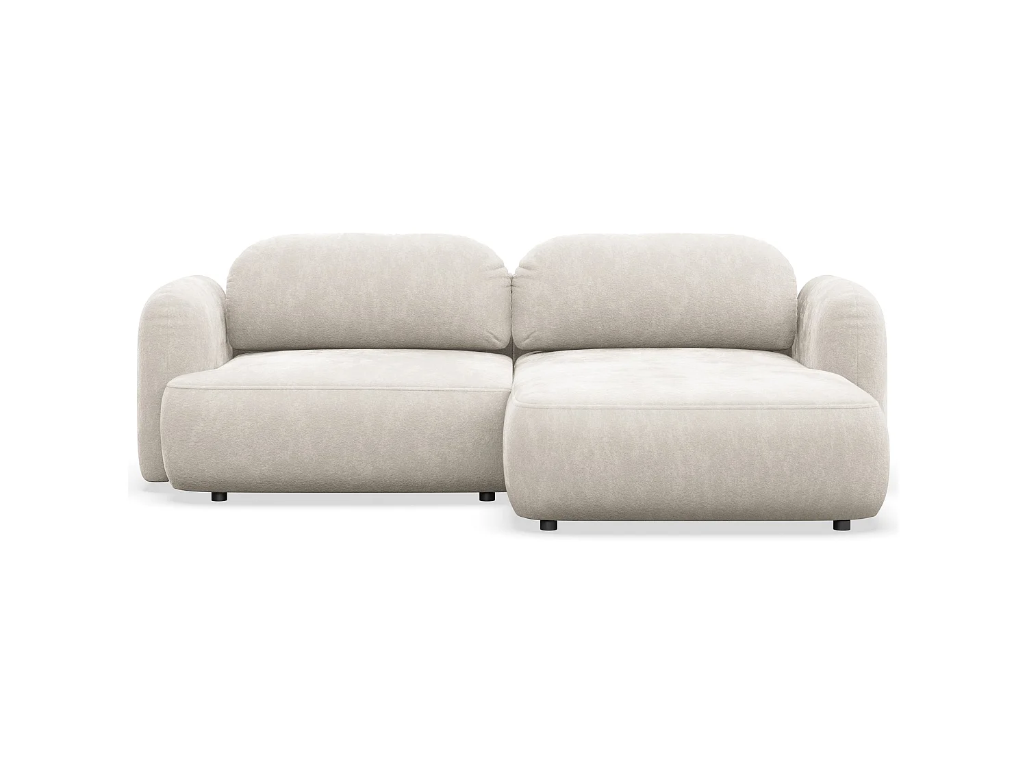 Canapé d'angle convertible – Angle à droite – chenille crème – TVOYA