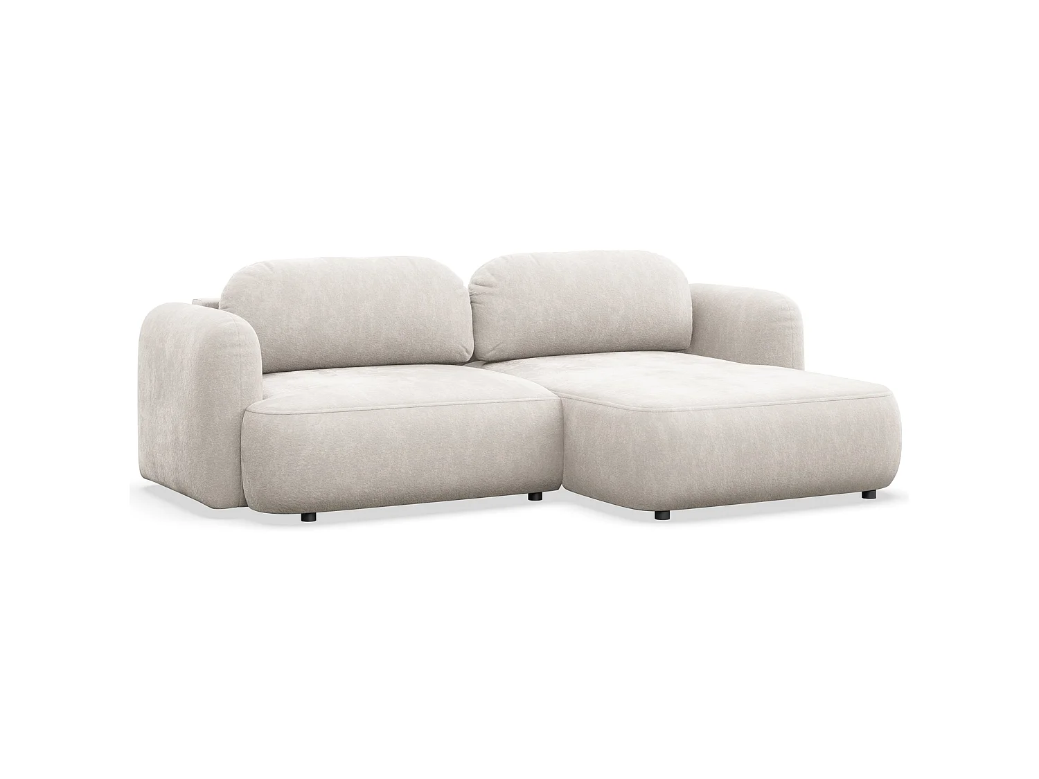 Canapé d'angle convertible – Angle à droite – chenille crème – TVOYA